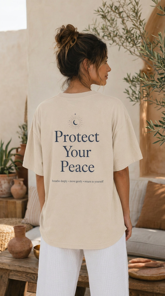Protect Your Peace Tee in Sand